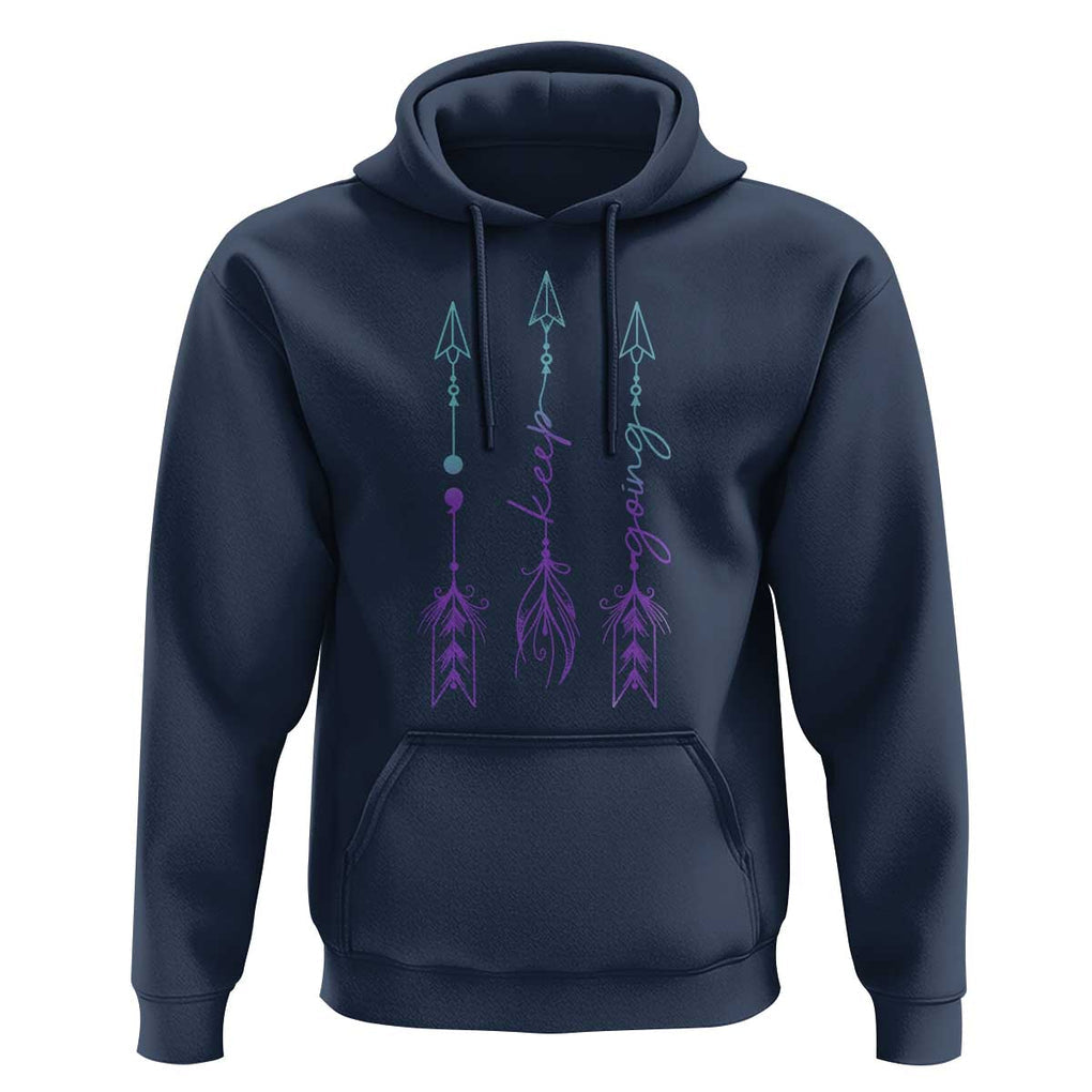 Suicide Prevention Arrow Semicolon Keep Going Hoodie TS09 Navy Print Your Wear