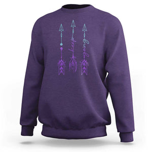 Suicide Prevention Arrow Semicolon Keep Going Sweatshirt TS09 Purple Print Your Wear