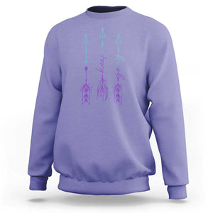 Suicide Prevention Arrow Semicolon Keep Going Sweatshirt TS09 Violet Print Your Wear