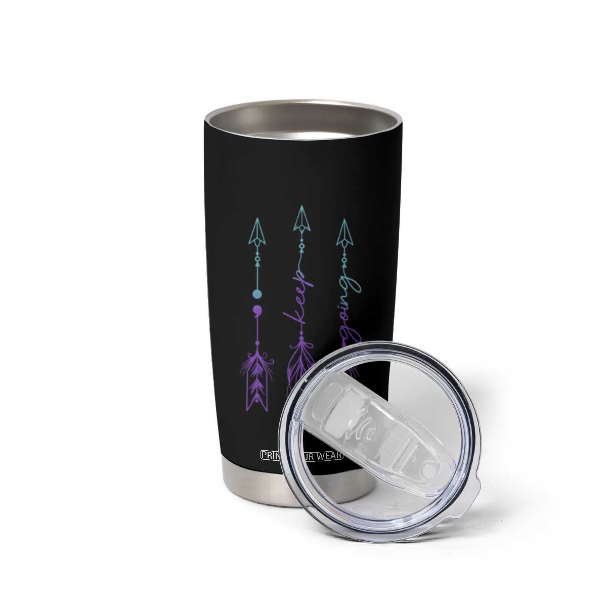 Suicide Prevention Arrow Semicolon Keep Going Tumbler Cup TS09 Print Your Wear