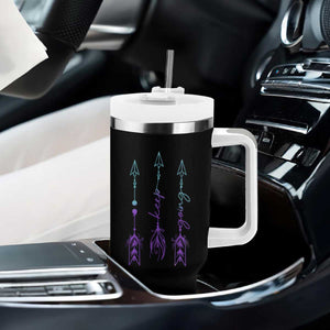 Suicide Prevention Arrow Semicolon Keep Going Tumbler With Handle TS09 Print Your Wear