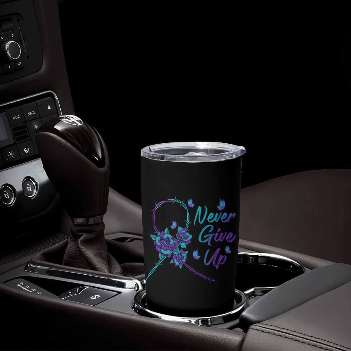 Suicide Prevention Roses Ribbon Never Give Up Tumbler Cup TS09 Print Your Wear