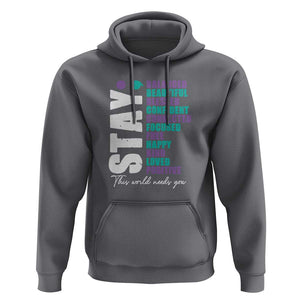 Suicide Prevention Semicolon Stay Hoodie This World Needs You TS09 Charcoal Print Your Wear