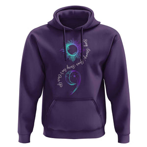 Suicide Prevention Stay Strong Hoodie Your Story Is Not Over Yet Semicolon TS09 Purple Print Your Wear