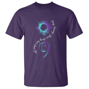 Suicide Prevention Stay Strong T Shirt Your Story Is Not Over Yet Semicolon TS09 Purple Print Your Wear