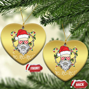 Cool Santa Christmas Ornament Yo Ho Ho Skull Beard Sunglass TS09 Heart Gold Print Your Wear