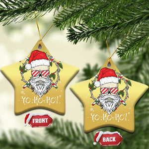 Cool Santa Christmas Ornament Yo Ho Ho Skull Beard Sunglass TS09 Star Gold Print Your Wear