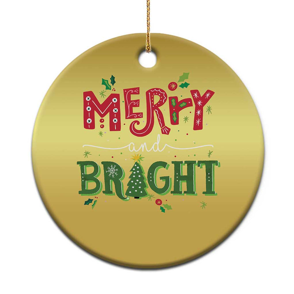 Merry And Bright Christmas Tree Xmas Holiday Christmas Ornament TS09 Print Your Wear