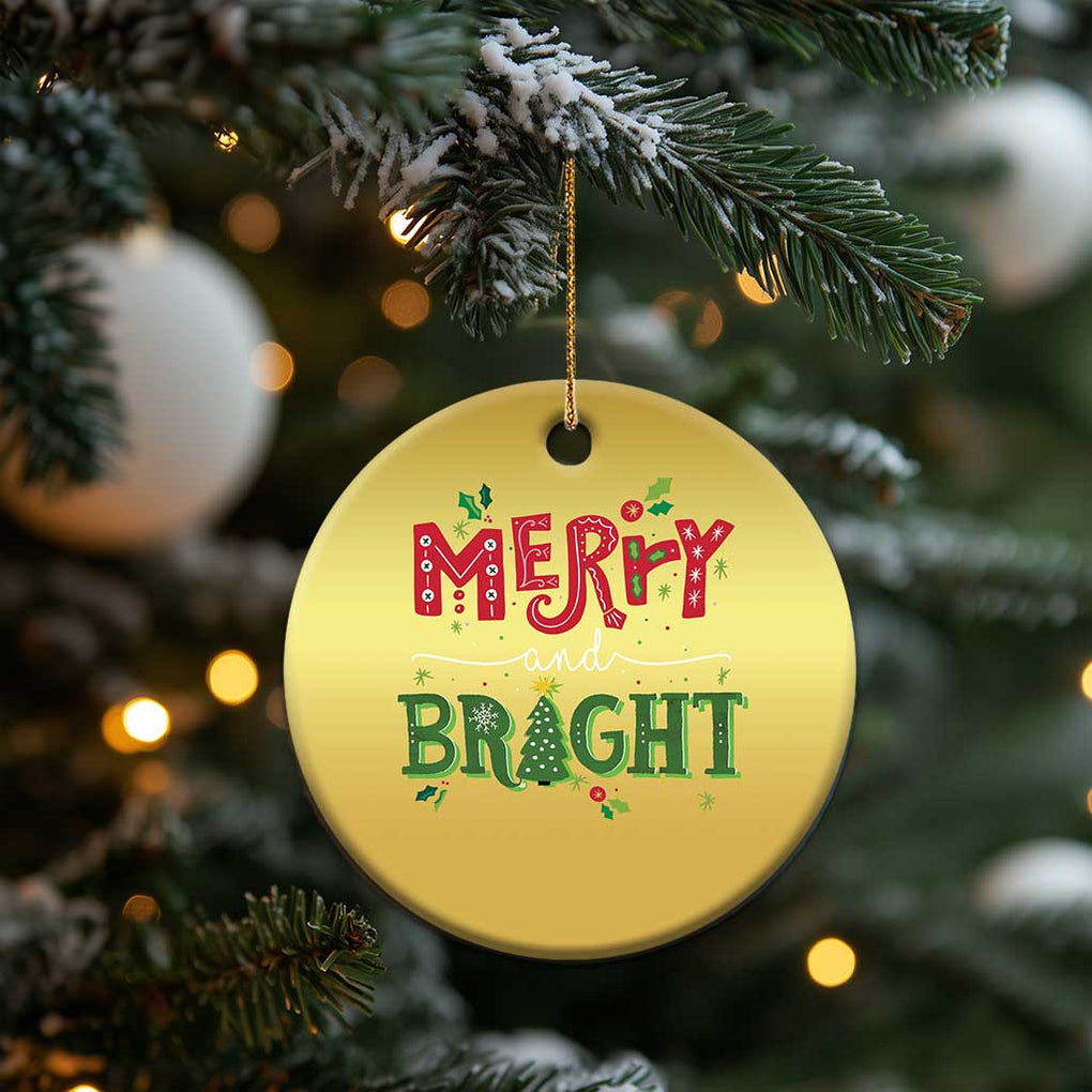Merry And Bright Christmas Tree Xmas Holiday Christmas Ornament TS09 Print Your Wear