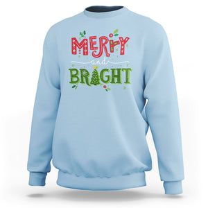 Merry And Bright Christmas Tree Xmas Holiday Sweatshirt TS09 Printyourwear