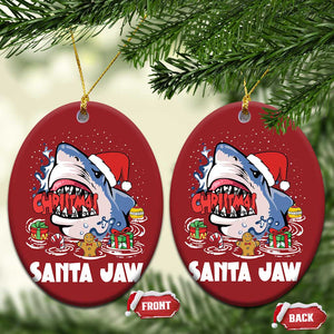 Xmas Shark Santa Jaws Christmas Ornament TS09 Oval Red Print Your Wear