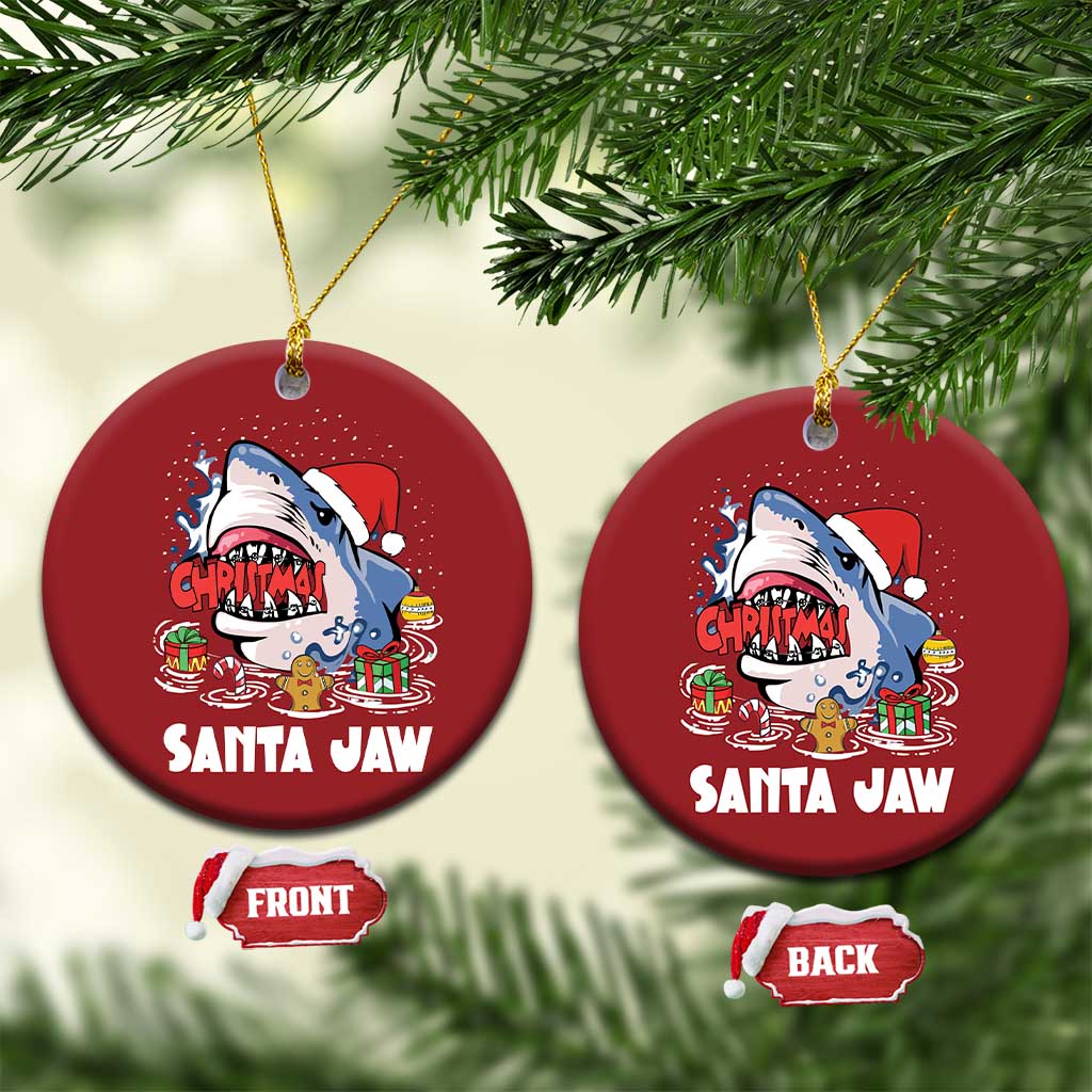 Xmas Shark Santa Jaws Christmas Ornament TS09 Circle Red Print Your Wear