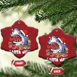 Xmas Shark Santa Jaws Christmas Ornament TS09 Snow Flake Red Print Your Wear