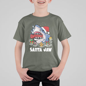 Santa Jaws Shark Christmas At The Beach T Shirt For Kid TS09 Printyourwear