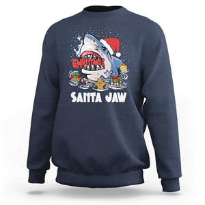 Santa Jaws Shark Christmas At The Beach Sweatshirt TS09 Printyourwear