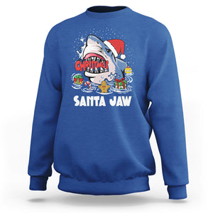 Santa Jaws Shark Christmas At The Beach Sweatshirt TS09 Printyourwear