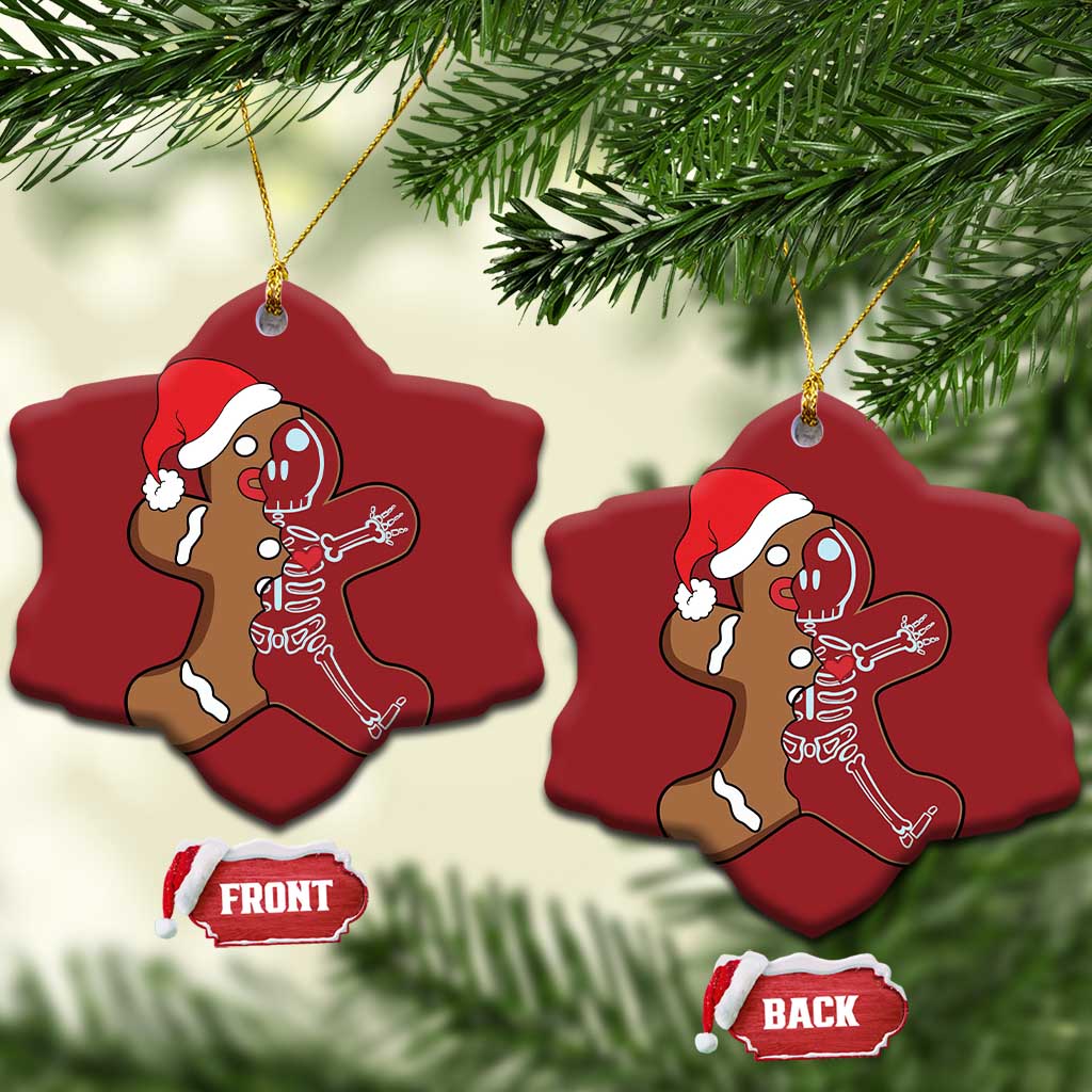 Funny Christmas Gingerbread Skeleton X-Ray Tech Nurse Christmas Ornament TS09 Snow Flake Red Print Your Wear