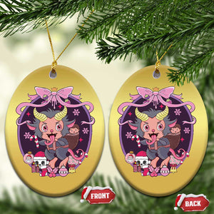 Christmas Kawaii Pastel Krampus Christmas Ornament TS09 Oval Gold Print Your Wear