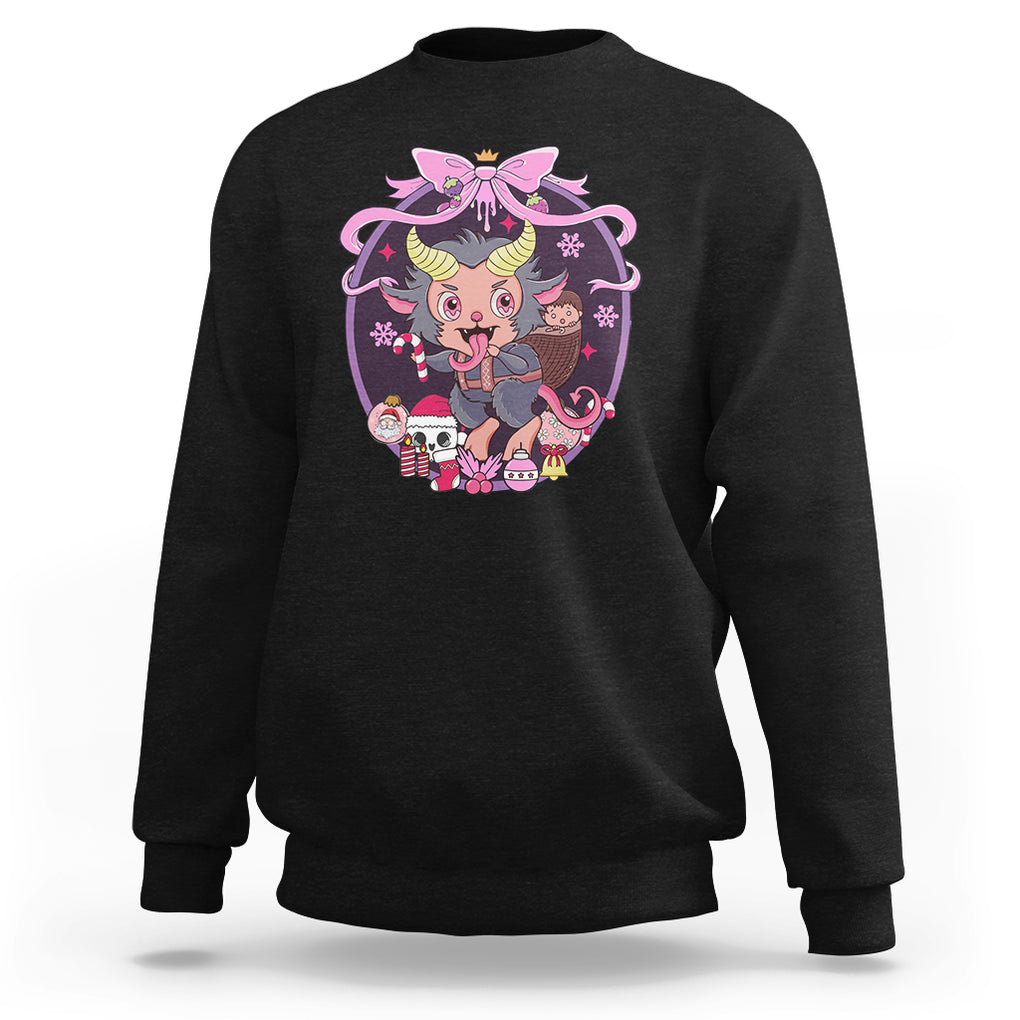 Kawaii Pastel Krampus Cute Creepy Christmas Sweatshirt TS09 Violet Printyourwear