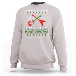 Rock And Roll Merry Christmas Electric Guitar Sweatshirt TS09 Printyourwear