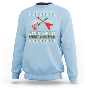 Rock And Roll Merry Christmas Electric Guitar Sweatshirt TS09 Printyourwear