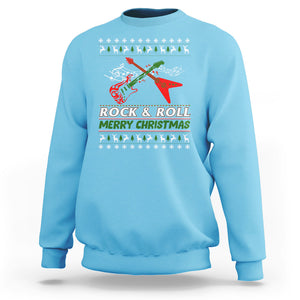 Rock And Roll Merry Christmas Electric Guitar Sweatshirt TS09 Printyourwear