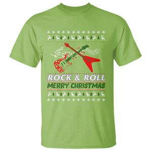 Rock And Roll Merry Christmas Electric Guitar T Shirt TS09 Printyourwear