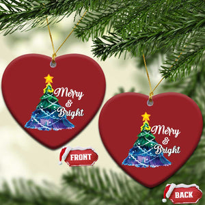 Colorful Christmas Tree Merry And Bright Christmas Ornament TS09 Heart Red Print Your Wear