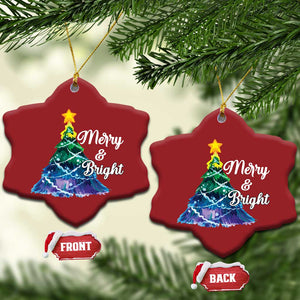 Colorful Christmas Tree Merry And Bright Christmas Ornament TS09 Snow Flake Red Print Your Wear