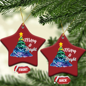 Colorful Christmas Tree Merry And Bright Christmas Ornament TS09 Star Red Print Your Wear