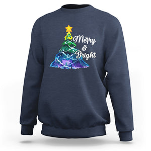 Merry And Bright Colorful Christmas Tree Xmas Holiday Sweatshirt TS09 Printyourwear