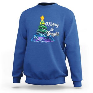 Merry And Bright Colorful Christmas Tree Xmas Holiday Sweatshirt TS09 Printyourwear