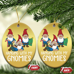 Funny Xmas Garden Christmas Ornament Hanging With My Gnomies TS09 Oval Gold Print Your Wear