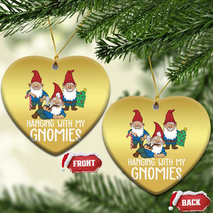 Funny Xmas Garden Christmas Ornament Hanging With My Gnomies TS09 Heart Gold Print Your Wear