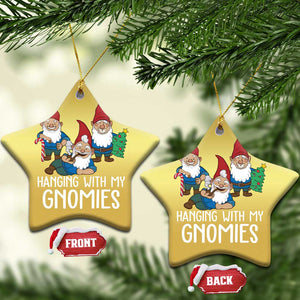 Funny Xmas Garden Christmas Ornament Hanging With My Gnomies TS09 Star Gold Print Your Wear