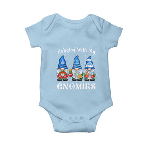 Hanging With My Gnomies Cute Xmas Gnome Baby Onesie TS09 Light Blue Print Your Wear