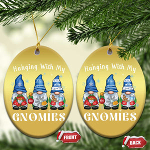 Cute Xmas Gnome Christmas Ornament Hanging With My Gnomies TS09 Oval Gold Print Your Wear