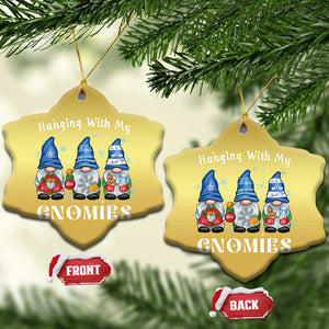 Cute Xmas Gnome Christmas Ornament Hanging With My Gnomies TS09 Snow Flake Gold Print Your Wear