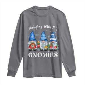 Hanging With My Gnomies Cute Xmas Gnome Long Sleeve Shirt TS09 Charcoal Print Your Wear