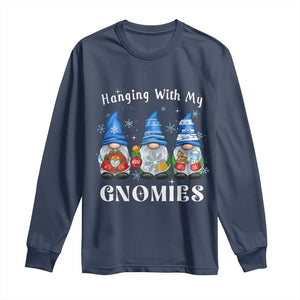 Hanging With My Gnomies Cute Xmas Gnome Long Sleeve Shirt TS09 Navy Print Your Wear