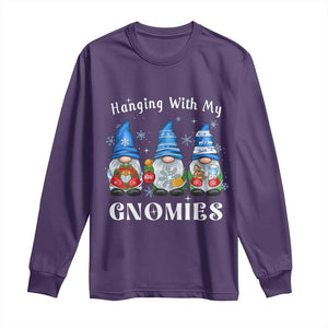 Hanging With My Gnomies Cute Xmas Gnome Long Sleeve Shirt TS09 Purple Print Your Wear