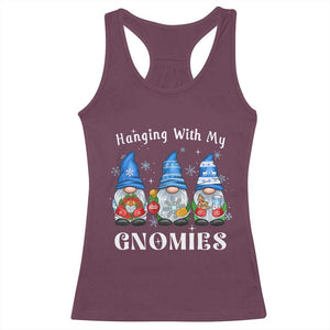 Hanging With My Gnomies Cute Xmas Gnome Racerback Tank Top TS09 Maroon Print Your Wear