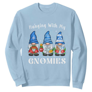 Hanging With My Gnomies Cute Xmas Gnome Sweatshirt TS09 Light Blue Print Your Wear