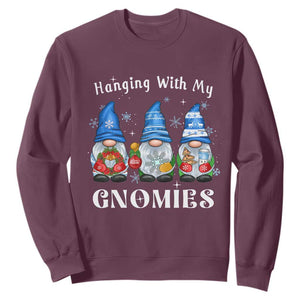 Hanging With My Gnomies Cute Xmas Gnome Sweatshirt TS09 Maroon Print Your Wear