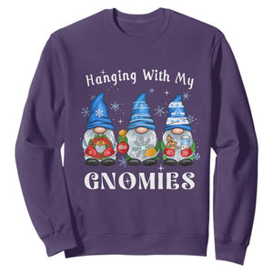 Hanging With My Gnomies Cute Xmas Gnome Sweatshirt TS09 Purple Print Your Wear