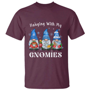 Hanging With My Gnomies Cute Xmas Gnome T Shirt TS09 Maroon Print Your Wear