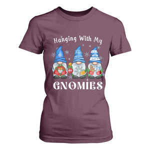 Hanging With My Gnomies Cute Xmas Gnome T Shirt For Women TS09 Maroon Print Your Wear