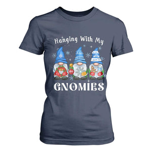 Hanging With My Gnomies Cute Xmas Gnome T Shirt For Women TS09 Navy Print Your Wear