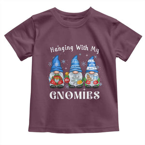 Hanging With My Gnomies Cute Xmas Gnome Toddler T Shirt TS09 Maroon Print Your Wear