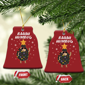 Funny Xmas Christmas Ornament Baaah Humbug Black Sheep Christmas Tree TS09 Bell Flake Red Print Your Wear